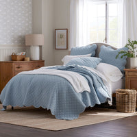 Scallop Quilt - Blue Sea, Full/Queen,Blue Sea