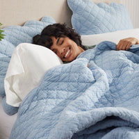 Scallop Quilt - Blue Sea, Full/Queen,Blue Sea