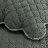 Scallop Quilt - Forest Green, Full/Queen,Forest Green