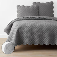 Scallop Quilt - Gray, Full/Queen,Gray