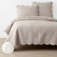 Scallop Quilt - Linen, Full/Queen,Linen