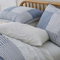 Stripe Block Yarn-Dyed Patchwork Quilt - Blue, Twin/Twin XL,Blue