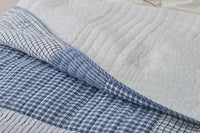 Stripe Block Yarn-Dyed Patchwork Quilt - Blue, Twin/Twin XL,Blue