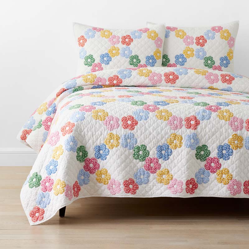 Daisy Patch Quilt - White Multi, Twin/Twin XL,White Multi