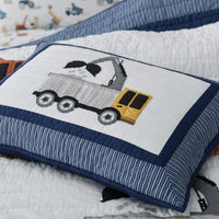 Construction Builders Quilted Sham - Blue Multi, Standard,Blue Multi