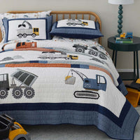 Construction Builders Quilt - Blue Multi, Twin/Twin XL,Blue Multi