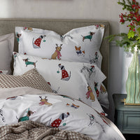Holiday Print Classic Cool Cotton Percale Pillowcase Set - Holiday Pups, Standard,Holiday Pups