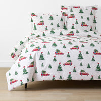 Holiday Print Classic Cool Cotton Percale Duvet Cover - Holiday Haul, Twin/Twin XL,Holiday Haul