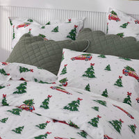 Holiday Print Classic Cool Cotton Percale Duvet Cover - Holiday Haul, Twin/Twin XL,Holiday Haul