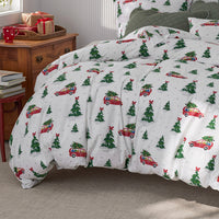 Holiday Print Classic Cool Cotton Percale Duvet Cover - Holiday Haul, Twin/Twin XL,Holiday Haul