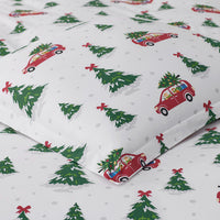 Holiday Print Classic Cool Cotton Percale Duvet Cover - Holiday Haul, Twin/Twin XL,Holiday Haul