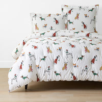 Holiday Print Classic Cool Cotton Percale Comforter - Holiday Pups, Twin/Twin XL,Holiday Pups