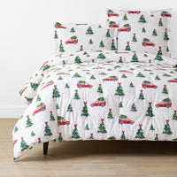 Holiday Print Classic Cool Cotton Percale Comforter - Holiday Haul, Twin/Twin XL,Holiday Haul