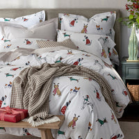Holiday Print Classic Cool Cotton Percale Sham - Holiday Pups, Standard,Holiday Pups