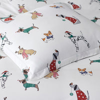 Holiday Print Classic Cool Cotton Percale Sham - Holiday Pups, Standard,Holiday Pups