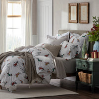 Holiday Print Classic Cool Cotton Percale Bed Sheet Set - Holiday Pups, Twin XL,Holiday Pups
