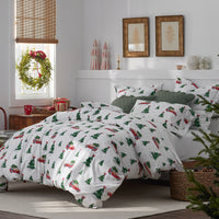 Holiday Print Classic Cool Cotton Percale Bed Sheet Set - Holiday Haul, Twin XL,Holiday Haul