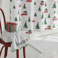 Holiday Print Classic Cool Cotton Percale Shower Curtain - Holiday Haul,Holiday Haul