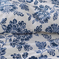 Floral Indigo Garden Classic Cool Cotton Percale Duvet Cover - Blue, Full/Queen,Blue