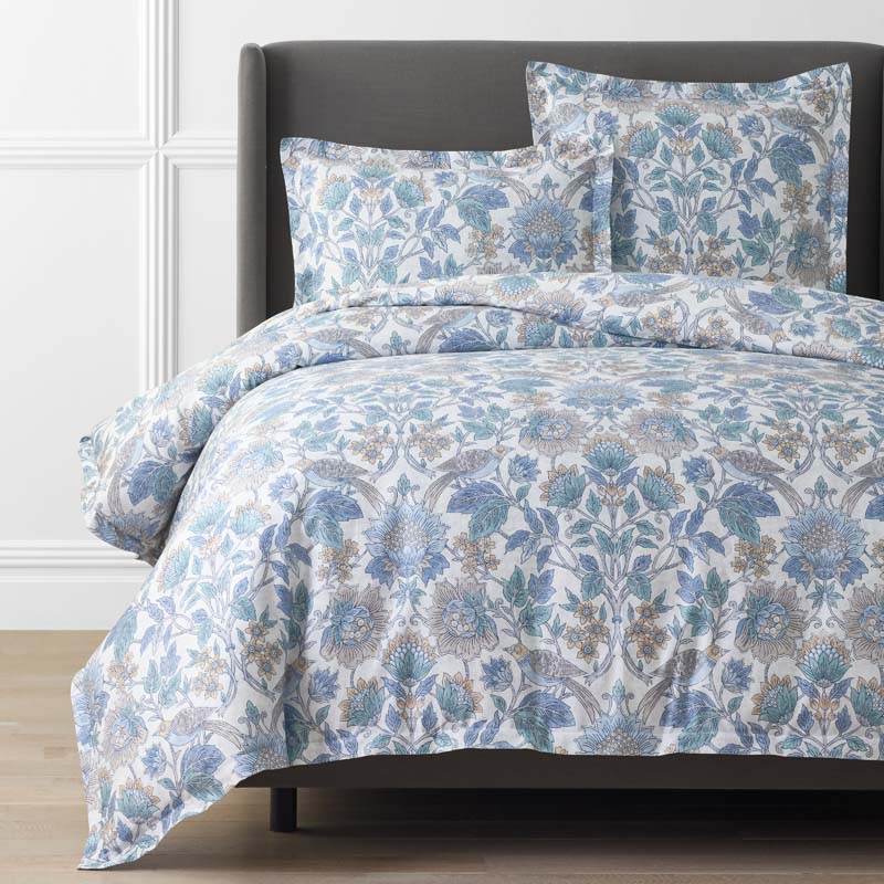 Garden Song Premium Smooth Sateen Duvet Cover - Mint Green, Full/Queen,Mint Green