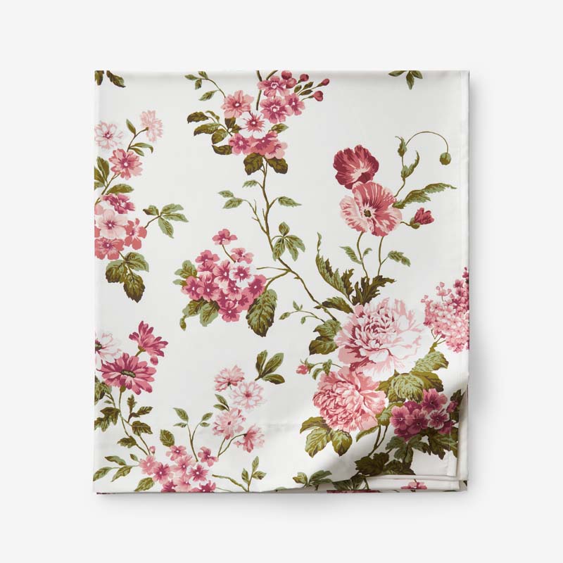 Victorian Bloom Premium Smooth Wrinkle-Free Sateen Flat Bed Sheet - Ivory Multi, Twin/Twin XL,Ivory Multi