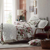 Victorian Bloom Premium Smooth Wrinkle-Free Sateen Flat Bed Sheet - Ivory Multi, Twin/Twin XL,Ivory Multi