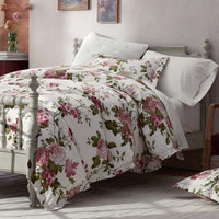 Victorian Bloom Premium Smooth Wrinkle-Free Sateen Flat Bed Sheet - Ivory Multi, Twin/Twin XL,Ivory Multi