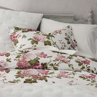 Victorian Bloom Premium Smooth Wrinkle-Free Sateen Flat Bed Sheet - Ivory Multi, Twin/Twin XL,Ivory Multi