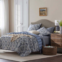 Royal Mirage Reversible Quilted Sham - Blue, Standard,Blue