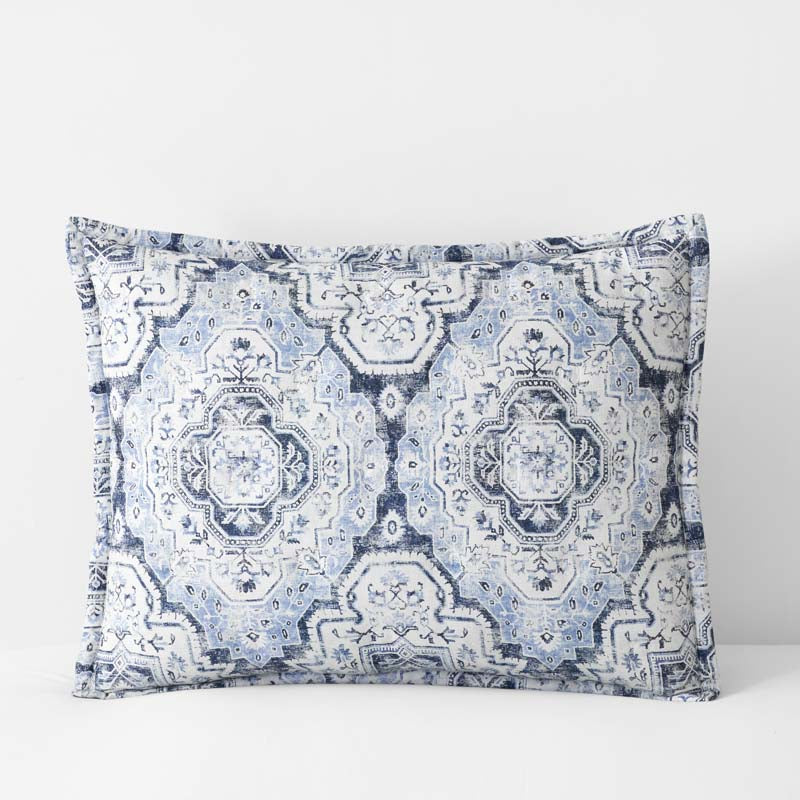 Royal Mirage Reversible Quilted Sham - Blue, Standard,Blue