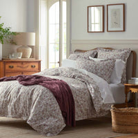Joyful Floral Classic Smooth Sateen Pillowcase Set - Beige, Standard,Beige