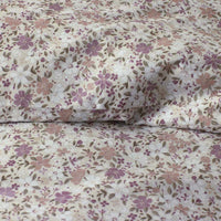 Joyful Floral Classic Smooth Sateen Pillowcase Set - Beige, Standard,Beige