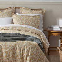 Joyful Floral Classic Smooth Sateen Pillowcase Set - Gold, Standard,Gold