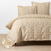 Joyful Floral Classic Smooth Sateen Duvet Cover - Gold, Twin/Twin XL,Gold