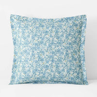 Joyful Floral Classic Smooth Sateen Sham - Blue, Euro,Blue