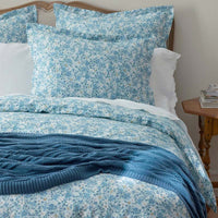 Joyful Floral Classic Smooth Sateen Sham - Blue, Standard,Blue