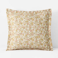 Joyful Floral Classic Smooth Sateen Sham - Gold, Euro,Gold