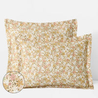Joyful Floral Classic Smooth Sateen Sham - Gold, Standard,Gold