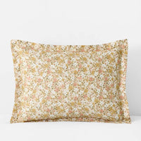 Joyful Floral Classic Smooth Sateen Sham - Gold, Standard,Gold