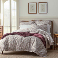 Joyful Floral Classic Smooth Sateen Bed Sheet Set - Beige, Twin,Beige