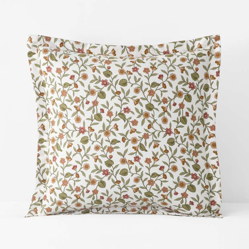 Garden Florals Premium Smooth Wrinkle-Free Sateen Sham - Cream Multi, Euro,Cream Multi
