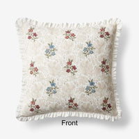 Floral Reversible Decorative Square Pillow Cover - Ivory Multi, 20 in. x 20 in.,Ivory Multi