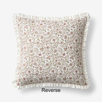 Floral Reversible Decorative Square Pillow Cover - Ivory Multi, 20 in. x 20 in.,Ivory Multi