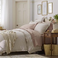 Solid Ruffle Garment Washed Cotton Percale Pillowcase Set - Buff, Standard,Buff