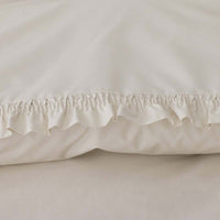 Solid Ruffle Garment Washed Cotton Percale Pillowcase Set - Buff, Standard,Buff