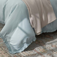 Solid Ruffle Garment Washed Cotton Percale Pillowcase Set - Cloud Blue, Standard,Cloud Blue