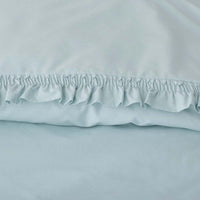 Solid Ruffle Garment Washed Cotton Percale Duvet Cover - Cloud Blue, Twin/Twin XL,Cloud Blue