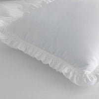 Solid Ruffle Garment Washed Cotton Percale Duvet Cover - White, Twin/Twin XL,White