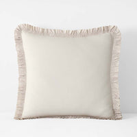 Solid Ruffle Garment Washed Cotton Percale Sham - Buff, Euro,Buff