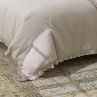 Solid Ruffle Garment Washed Cotton Percale Sham - Buff, Standard,Buff